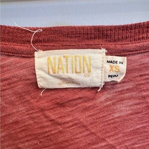 Nation LTD Brick Red Slub Crew Tee